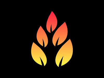 Leaf Flame Logo Design Template