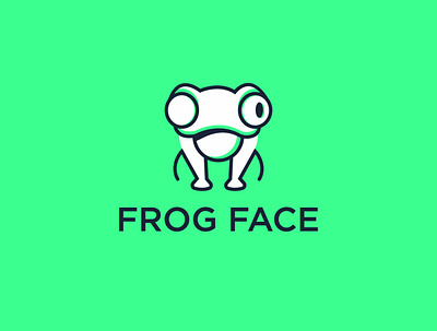 FROG FACE Pictorial logo design 3d animal animation app branding creative design flat frog graphic design icon illustration logo logodesign logos logotype minimalist motion graphics pictorial ui