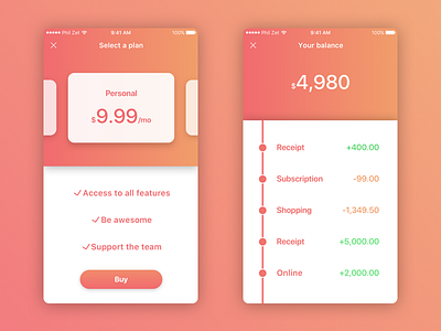 Finance App Concept for iOS