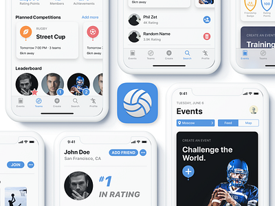 CrowdFit App app apple design dribbble icon social sport