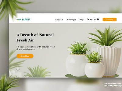 Plant Shop Website Design animation design e commerce graphic design lagos landing page ui ui design