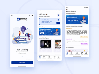 Education: E-Learning Mobile App for Students📚 3d design education elearning graphic design mobile app ui ui design uiux