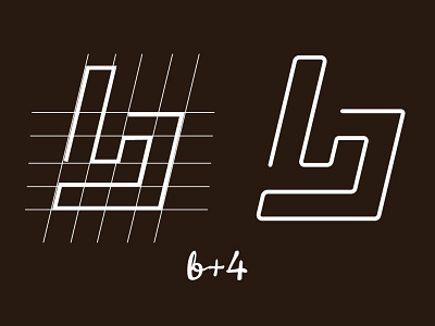 b + 4 logo design