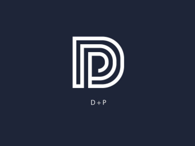 D + P logo design icon typography