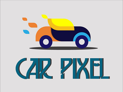 car pixel design icon illustration logo typography