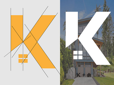 k + house logo design icon illustration logo