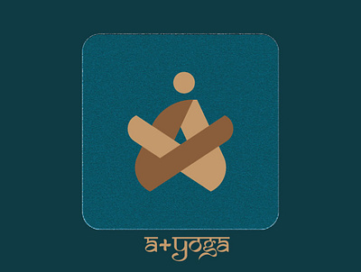 letter " a "+ yoga branding design icon illustration