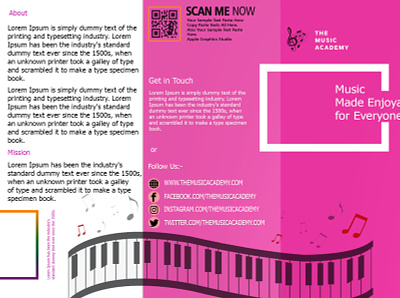 The Music Academy brochure design branding design icon logo typography