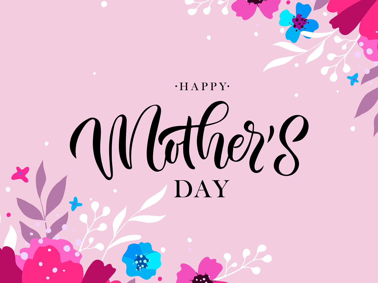 Happy Mother's Day handwritten lettering. Vector illustration. by Anna ...