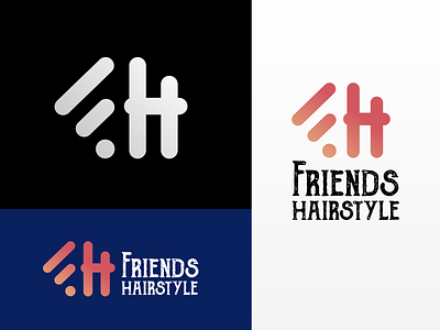 Logo: Friends Hairstyle branding clean design flat graphic design illustration logo minimal typography vector