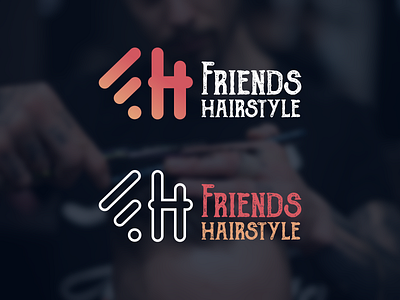 Logo: Salon, Friends Hairstyle branding clean design flat graphic design illustration logo minimal typography vector