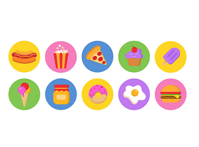 Food Icons adobe illustrator design flat icon illustration visual art