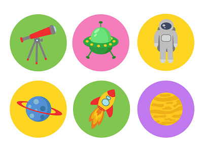 Cosmos Icons adobe illustrator cosmos design flat flatillustration graphic design illustration visual art