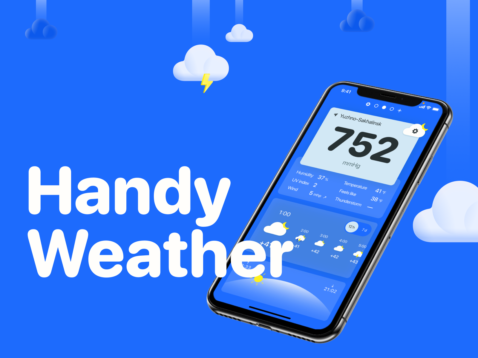 Weather forecast app by Ekaterina Lapshina on Dribbble