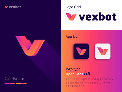 Vexbot | Latter | Modern | Branding | Company | logo | Design