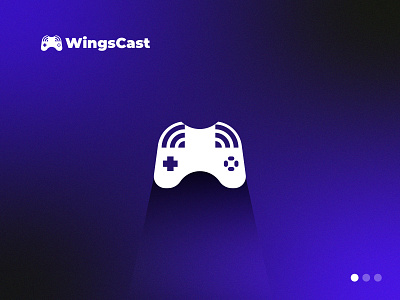 Minimal Retro Sport Gaming Branding logo Design - WingsCast