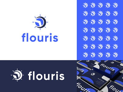 flouris solar panel company logo design