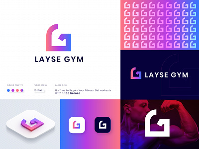 LAYSE GYM | GYM logo | Fitness logo | L+G latter Logo Branding brandidentity branding design branding logo company logo custom logo design design fitness gym logo fitness logo fiverr design gym logo illustration logo logodesign minimalist logo unisex gym logo