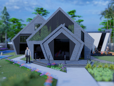 MORDERN  HOUSE RENDER REALISTIC