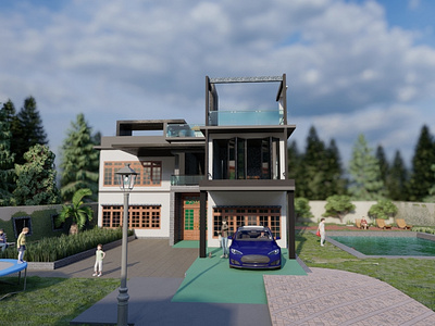 Duplex 3D Exterior Render