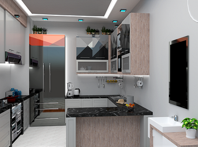 Architectural 3D Interior Kitchen Design 3d 5 storied animation architecture autocad decoration design exterior design home home decor house interior kitchen lumion sketchup vray