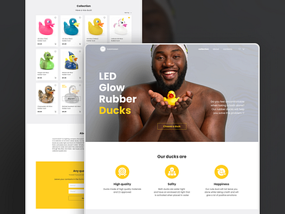 Rubber Duck Store - Landing Page - UI/UX Design design ducks figma illustration landing page rubber duck store ui ux web design website