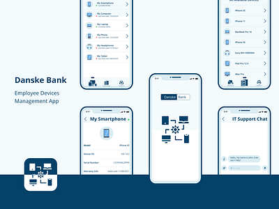 Bank Employee Devices Management App app design flat graphic design illustrator logo minimal ui ux vector