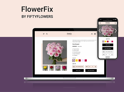 FlowerFix Shopify Store - UI/UX Design adobe xd design figma illustrator minimal ui user experience user interface ux web design