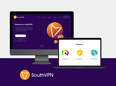 South VPN Desktop Website UI/UX Design animation branding design flat graphic design illustration illustrator logo minimal ui ux vpn