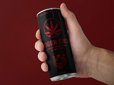 Tiger CBD Can label design