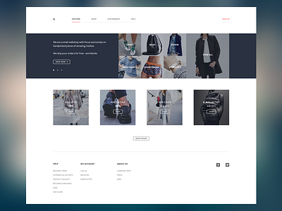Webshop Fashion clean design e commerce landing landing page page ui user interface web webshop