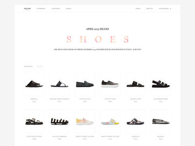 April Means Shoes! design e commerce ecommerce minimal minimalism simple ui web web shop webshop