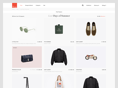 Product list design e commerce ecommerce editorial minimal minimalism product list simple ui web shop webshop