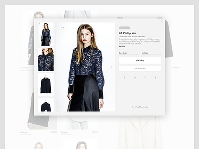 Modal PDP design detailpage e commerce ecommerce fashion fashion shop minimal minimalism simple ui web shop webshop