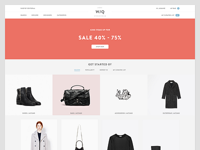 WIP Exploratory design e commerce ecommerce fashion fashion shop landing landing page minimal minimalism simple ui webshop