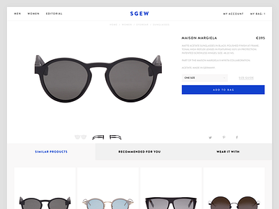 Product Page Exploration clean commerce design e commerce ecommerce fashion product page shop shopping sunglasses ux