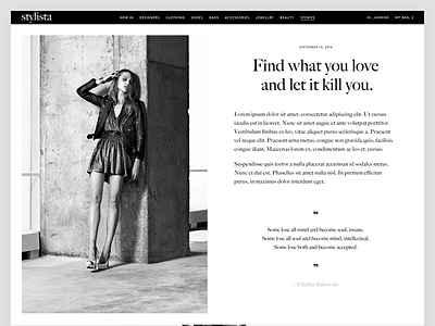 Editorial exploration clean editorial fashion luxury style typography web