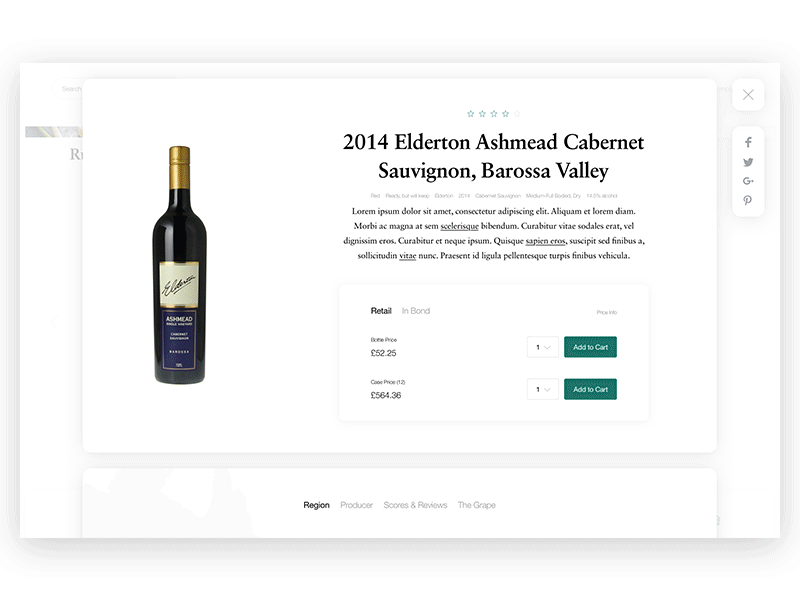 Wine Product Page clean commerce design e commerce ecommerce minimal minimalism product page shop shopping simple store ui uiux uiux design user interface web web shop wine