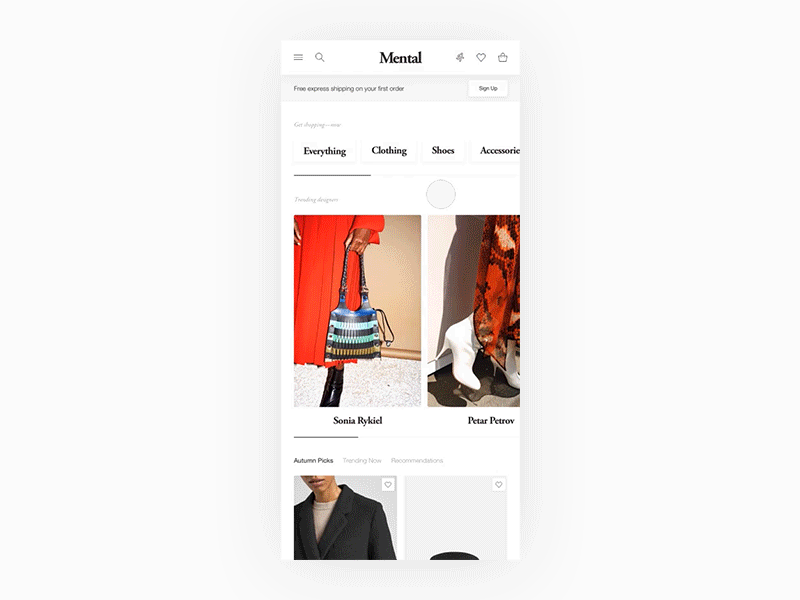 Homepage & Product Page - Exploration clean commerce design e commerce ecommerce fashion fashion shop landing page minimal minimalism mobile principle responsive shop shopping simple ui ux ux design webshop