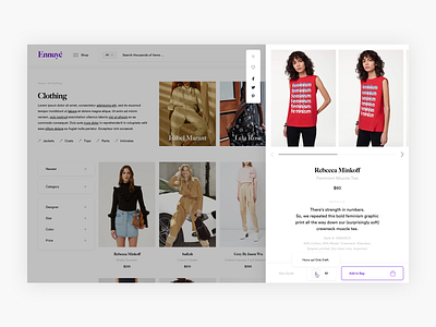 Modal Product Page - Exploration clean commerce design e commerce ecommerce fashion fashion shop luxury minimal minimalism shop shopping simple ui uiux user interface ux web web shop webshop