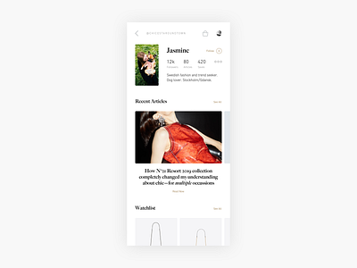 WIP - Shoppers Profile commerce design e commerce ecommerce fashion luxury minimal minimalism shop simple ui user interface ux web web shop webshop