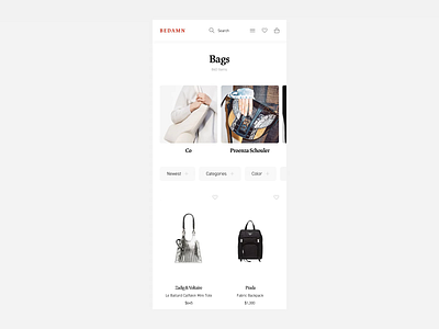 Bedamn—Simple filter exploration design e commerce ecommerce fashion minimal minimalism shop simple ui webshop