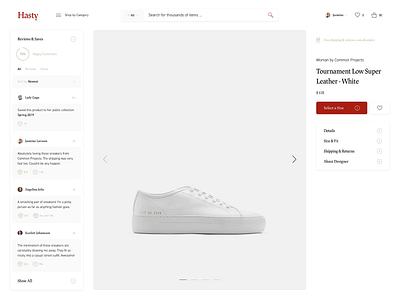 Hasty—Size Select Exploration clean commerce design e commerce ecommerce fashion luxury minimal minimalism product page shop shopping simple ui uiux ux web web shop webshop