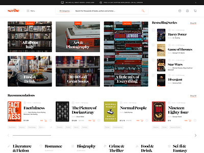 Buy Books Homepage Concept - E-commerce clean commerce design e commerce ecommerce home home page shop shopping simple ui uiux user interface ux web web shop webshop