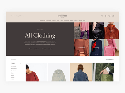 Category Page Exploration - E-commerce design e commerce ecommerce ui