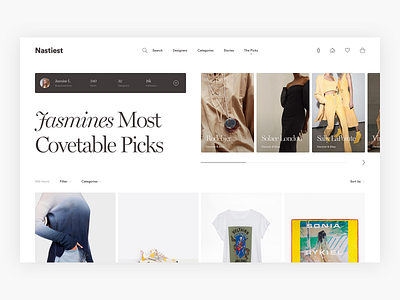 Curated Shopping Page - Exploration E-commerce