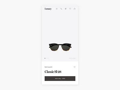 Lunacy Responsive Product Page Exploration - E-commerce clean commerce design e commerce ecommerce fashion fashion shop luxury minimal minimalism mobile pdp product product page responsive shop shopping simple ui web shop