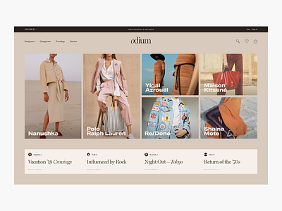 WIP - Odium Home Page Exploration - E-commerce