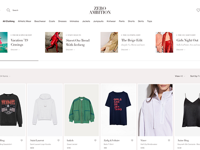 Zero Ambition Category Page Exploration - E-commerce by Jake Sunshine ...