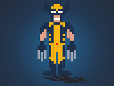 Marvel March Wolverine 8 bit design illustration marvel pixel